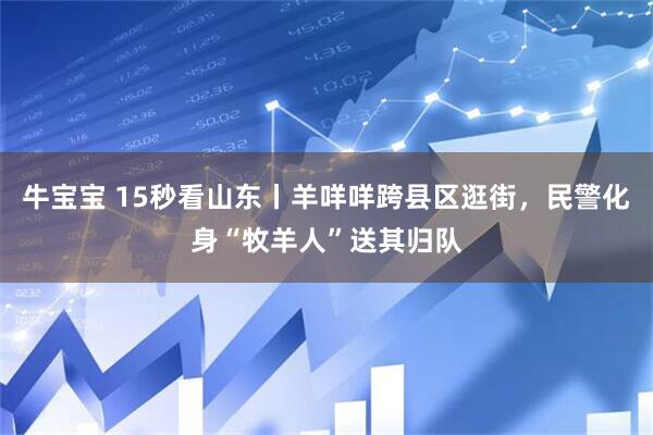 牛宝宝 15秒看山东丨羊咩咩跨县区逛街，民警化身“牧羊人”送其归队