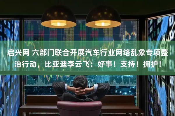 启兴网 六部门联合开展汽车行业网络乱象专项整治行动，比亚迪李云飞：好事！支持！拥护！