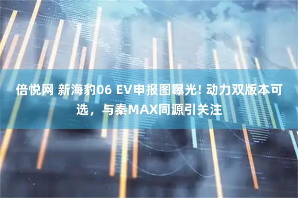 倍悦网 新海豹06 EV申报图曝光! 动力双版本可选，与秦MAX同源引关注