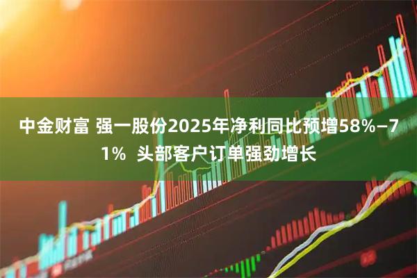 中金财富 强一股份2025年净利同比预增58%—71%  头部客户订单强劲增长